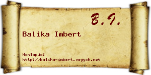 Balika Imbert névjegykártya